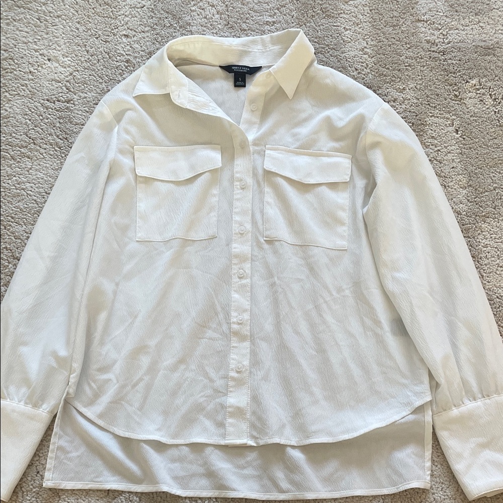 Simply Vera Vera Wang Textured Cream Shirt